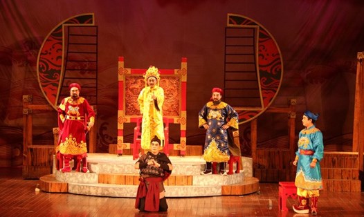 Vở diễn “Nhân Huệ vương Trần Khánh Dư” đạt Huy chương Vàng tại "Liên hoan Tuồng và Dân ca kịch toàn quốc - 2019". Ảnh: VTV