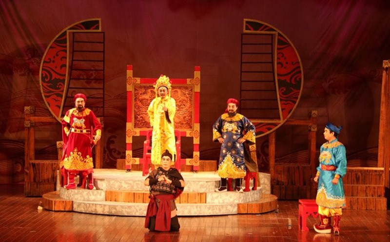 Vở diễn “Nhân Huệ vương Trần Khánh Dư” đạt Huy chương Vàng tại "Liên hoan Tuồng và Dân ca kịch toàn quốc - 2019". Ảnh: VTV