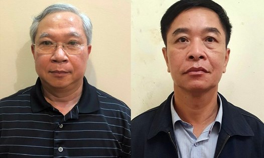 Hai bị can Mai Tuấn Anh và Trần Văn Tám (từ trái qua) bị bắt tạm giam trong vụ sai phạm tại Dự án đường cao tốc Đà Nẵng - Quảng Ngãi. Ảnh: Bộ Công an
