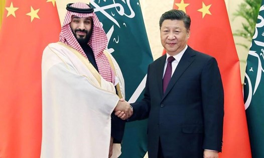 Chủ tịch Trung Quốc Tập Cận Bình tiếp Thái tử Saudi Arabia Mohammed bin Salman tại Đại lễ đường Nhân dân ở Bắc Kinh, ngày 22.2.2019. Ảnh: Xinhua