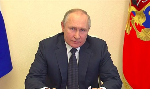 Tổng thống Nga Vladimir Putin thông tin về chiến sự Ukraina. Ảnh: Kremlin