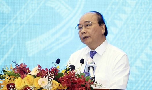 Chủ tịch nước Nguyễn Xuân Phúc phát biểu tại hội thảo.  Ảnh: TTXVN