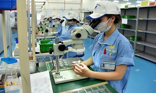 Phân xưởng sản xuất của một doanh nghiệp có vốn đầu tư nước ngoài trên địa bàn tỉnh Bắc Ninh. Ảnh: B.N
