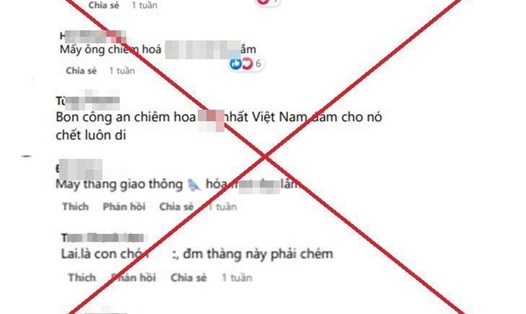 Một số tài khoản Facebook đã có bình luận xúc phạm uy tín, danh dự của lực lượng CSGT Chiêm Hoá (Tuyên Quang). Ảnh: CA
