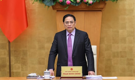 Thủ tướng Chính phủ Phạm Minh Chính phát biểu tại cuộc họp. Ảnh: Nhật Bắc