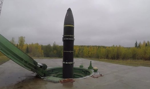 Huấn luyện chiến đấu phóng tên lửa đạn đạo Topol-M từ sân bay vũ trụ Plesetsk ở vùng Arkhangelsk. Ảnh: Bộ Quốc phòng Nga