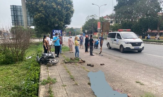 Vụ tai nạn xảy ra trên quốc lộ 1A, đoạn qua địa bàn phường Nam Thành, thành phố Ninh Bình. Ảnh: NT