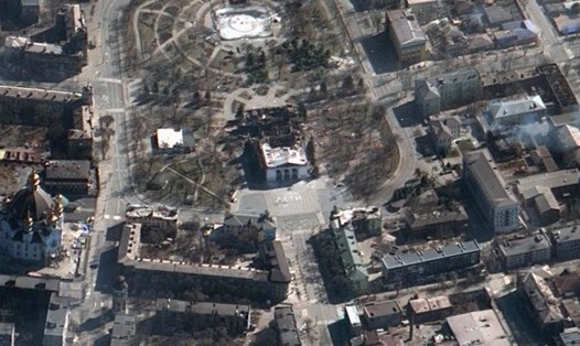 Thành phố Mariupol, Ukraina bị phá huỷ. Ảnh: AFP