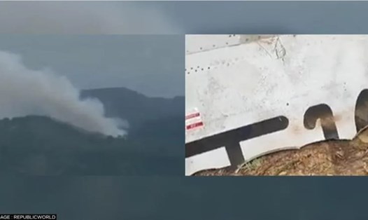Hiện trường vụ rơi máy bay Trung Quốc ngày 21.3. Ảnh chụp màn hình