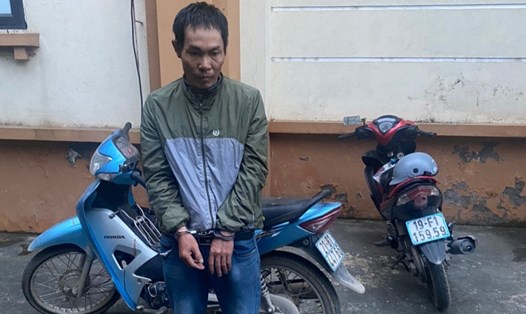 Đối tượng Hoàng Văn Thắng bị bắt giữ khi đang có ý định bỏ trốn khỏi địa bàn. Ảnh: CTV.