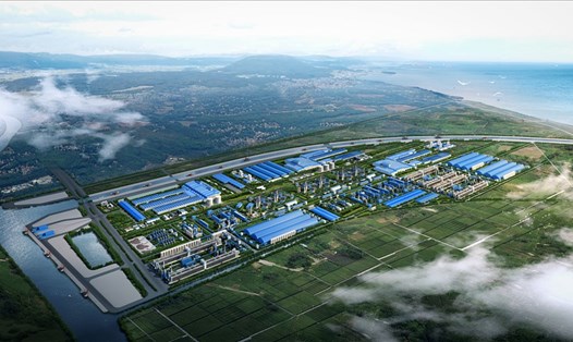 Tổng quan Tổ hợp nhà máy thép của Tập đoàn Xuân Thiện đang được triển khai tại huyện Nghĩa Hưng (Nam Định). Ảnh: NT