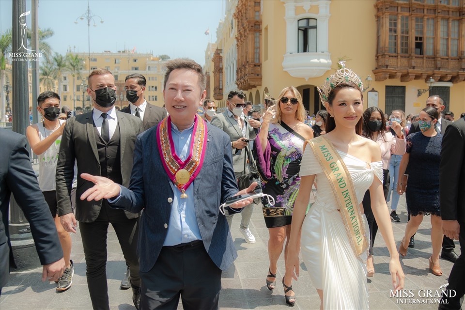 Hoa hậu Thùy Tiên tại Peru. Ảnh: NSCC.