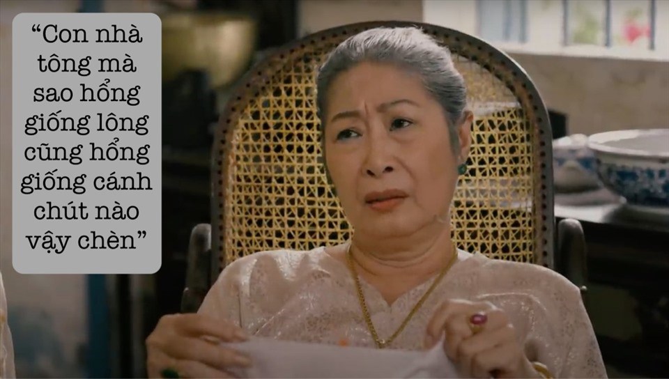 Những câu thoại của bà Hai trong "Lưới trời". Ảnh: CGV. Những câu thoại của bà Hai trong "Lưới trời". Ảnh: CGV.