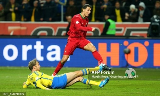 Ronaldo rất có duyên tỏa sáng ở vòng play-off. Ảnh: AFP