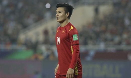 Quang Hải trong trận đấu với Oman. Ảnh: Thanh Vũ