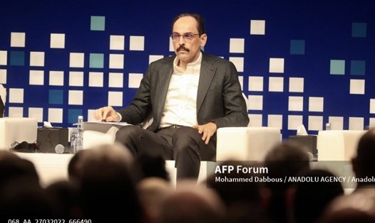 Phát ngôn viên của Tổng thống Thổ Nhĩ Kỳ Ibrahim Kalin tham dự diễn đàn quốc tế Doha vào ngày 27.3.2022. Ảnh: AFP