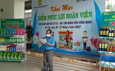 Điểm phúc lợi đoàn viên tại Nhà Văn hóa Lao động quận Gò Vấp chính thức khai mạc sáng 26.3. Ảnh: Thanh Hà