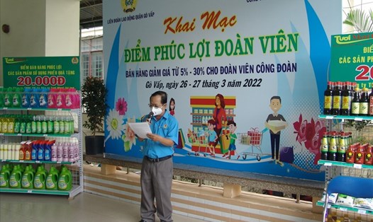 Điểm phúc lợi đoàn viên tại Nhà Văn hóa Lao động quận Gò Vấp chính thức khai mạc sáng 26.3. Ảnh: Thanh Hà