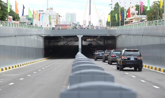 Công trình cụm nút giao thông phía tây cầu Trần Thị Lý được đầu tư hơn 723 tỉ đưa vào sử dụng. Ảnh: Thanh Chung