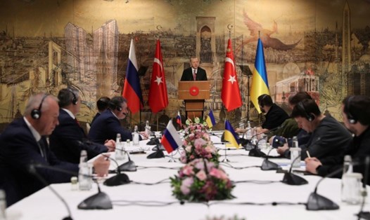 Cuộc đàm phán trực tiếp giữa Nga và Ukraina đã diễn ra tại Thổ Nhĩ Kỳ. Ảnh: Văn phòng báo chí tổng thống Thổ Nhĩ Kỳ