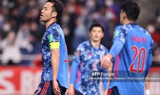 Tuyển Nhật Bản nhận kết quả không ưng ý khi hòa tuyển Việt Nam 1-1. Ảnh: AFP