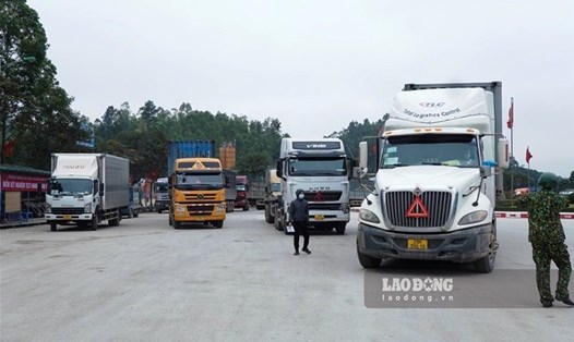 Tình trạng ùn ứ xe hàng tại các cửa khẩu tỉnh Lạng Sơn vẫn còn khá căng thẳng. Ảnh minh họa: H.Chánh