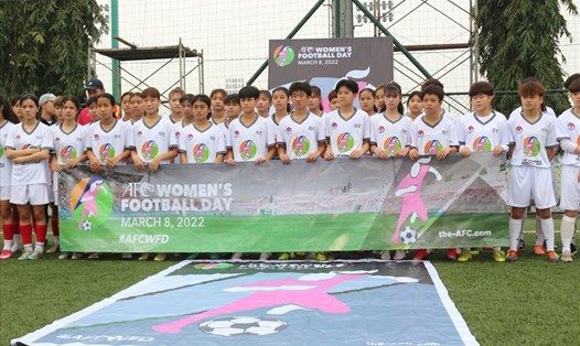 VFF hưởng ứng Ngày hội bóng đá nữ Châu Á AFC 2022. Ảnh: VFF