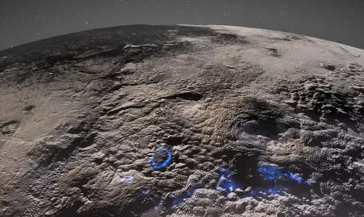 Hình ảnh bề mặt sao Diêm Vương được tàu thăm dò Những chân trời Mới chụp vào năm 2015. Ảnh: NASA/Johns Hopkins University Applied Physics Laboratory/Southwest Research Institute/Isaac Herrera/Kelsi Singer
