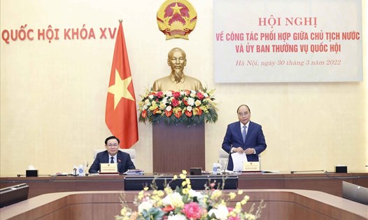 Chủ tịch nước Nguyễn Xuân Phúc phát biểu tại hội nghị. Ảnh: Thành Chung