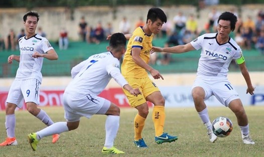 Hoàng Anh Gia Lai không biết thắng tại sân Vinh của Sông Lam Nghệ An kể từ 6 mùa bóng gần đây nhất. Ảnh: VPF