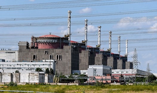Nhà máy điện hạt nhân Zaporizhia ở Enerhodar, đông nam Ukraina. Ảnh chụp màn hình