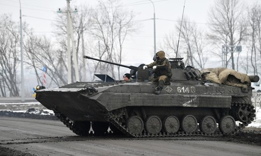 Quân đội Nga gần biên giới Ukraina ở Vùng Belgorod, Nga, ngày 1.3.2022. Ảnh: Sputnik
