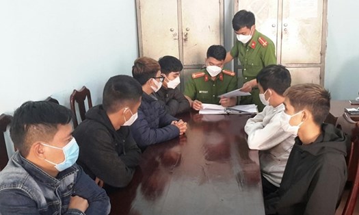 Nhóm đối tượng tham gia vụ việc gây rối trật tự công cộng tại Đắk Nông. Ảnh: CA
