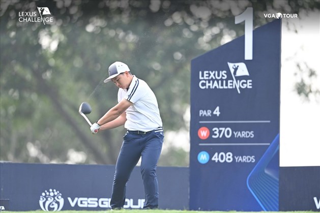 Golfer trẻ nghiệp dư Nguyễn Minh Anh thi đấu rất tốt trong ngày đầu tiên của Lexus Challenge 2022. Ảnh: VGA