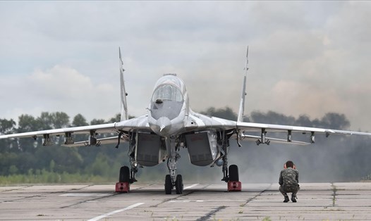 Máy bay chiến đấu MiG-29 của Ukraina tại một căn cứ quân sự ở Vasylkiv, cách Kiev khoảng 40km tháng 8.2016. Ảnh: AFP