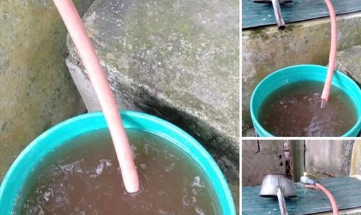 Bức xúc việc nước sạch đục như nước ao, người dân xã Thượng Hiền (huyện Kiến Xương, tỉnh Thái Bình) đăng tải hình ảnh lên mạng xã hội. Ảnh chụp màn hình