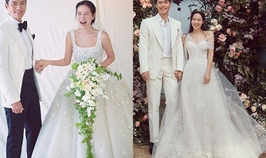 Hai bức ảnh cưới được công bố ngay trước đám cưới của Son Ye Jin và Hyun Bin. Ảnh: Instagram