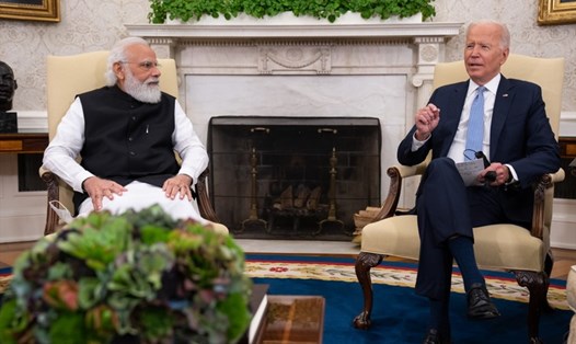 Tổng thống Joe Biden và Thủ tướng Ấn Độ Narendra Modi trong cuộc gặp tại Nhà Trắng tháng 9.2021. Ảnh: AFP