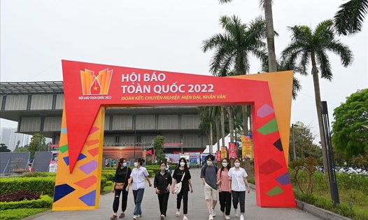 Hội Báo Toàn quốc năm 2022 đã sẵn sàng cho ngày khai mạc. Ảnh: Nguyễn Huế