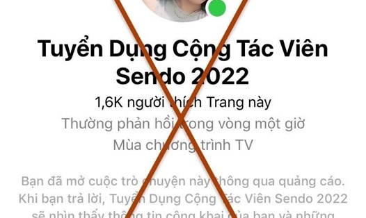 Tài khoản mạng xã hội Facebook có tên “Tuyển dụng cộng tác viên Sendo 2022”. Ảnh: A.T