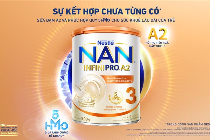 Sữa dinh dưỡng Nan Infinipro A2 3 của Nestlé có mặt trên toàn quốc