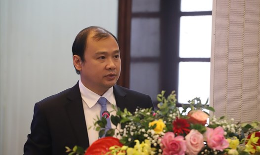 Phó Trưởng Ban Tuyên giáo Trung ương Lê Hải Bình phát biểu tại họp báo. Ảnh: T.Vương