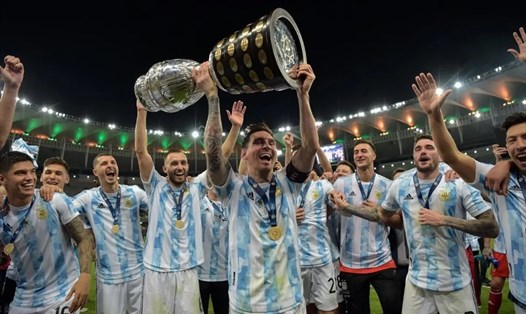 Sau chức vô địch Copa America 2021, đội tuyển Argentina của Lionel Messi sẽ chinh phục World Cup 2022? Ảnh: CONMEBOL