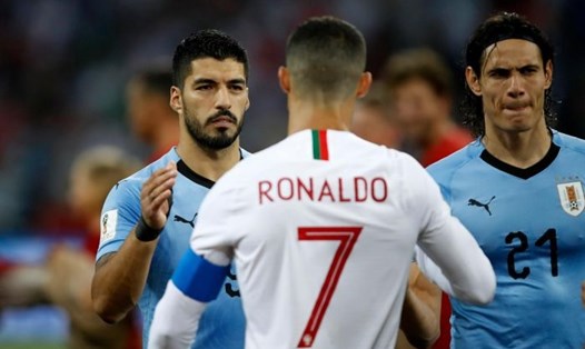 Ronaldo sẽ gặp lại Luis Suarez và Cavani khi Bồ Đào Nha gặp Uruguay ở vòng bảng World Cup 2022. Ảnh: Getty