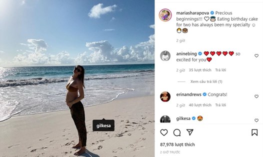 Hình ảnh trên trang cá nhân của Maria Sharapova. Ảnh: Instagram