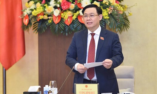 Chủ tịch Quốc hội Vương Đình Huệ kết luận hội nghị. Ảnh: Thành Chung