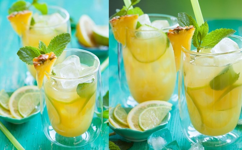 Nước chanh dứa giải nhiệt cho ngày hè nắng nóng. Đồ họa: Thanh Ngọc