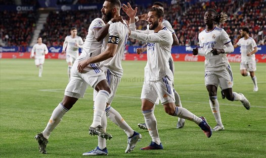 Real Madrid có thể ngồi nhà cuối tuần này và bật champagne ăn mừng chức vô địch La Liga 2021-22. Ảnh: Real Madrid