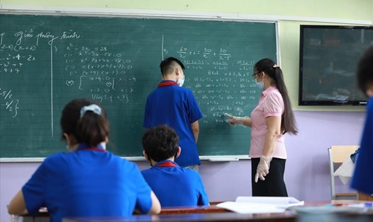 Một tiết dạy của giáo viên THCS tại Hà Nội. Ảnh: hải nguyễn