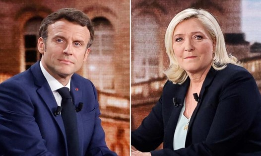Ông Emmanuel Macron và bà Marine Le Pen tham gia cuộc bầu cử tổng thống Pháp 2022. Ảnh: AFP